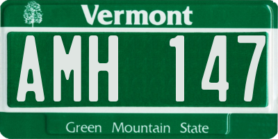 VT license plate AMH147