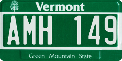 VT license plate AMH149