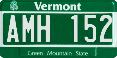 VT license plate AMH152