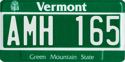 VT license plate AMH165