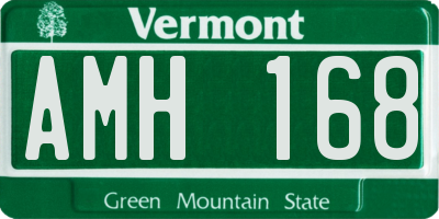 VT license plate AMH168