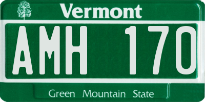 VT license plate AMH170