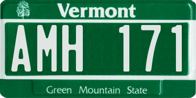 VT license plate AMH171