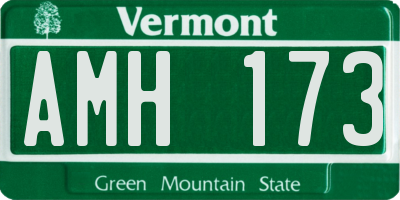 VT license plate AMH173