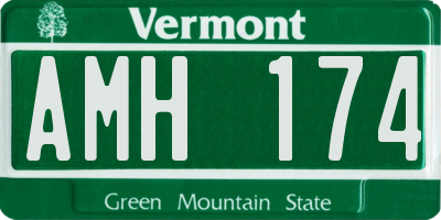 VT license plate AMH174
