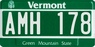 VT license plate AMH178