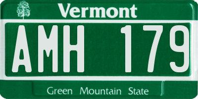VT license plate AMH179