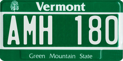 VT license plate AMH180