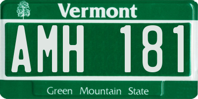 VT license plate AMH181