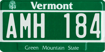 VT license plate AMH184