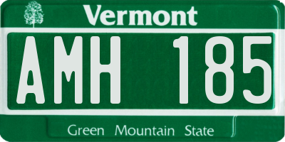 VT license plate AMH185