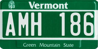 VT license plate AMH186