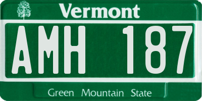 VT license plate AMH187