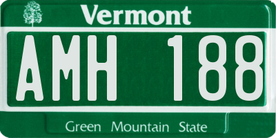VT license plate AMH188