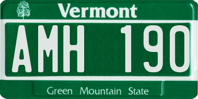VT license plate AMH190