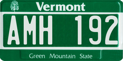 VT license plate AMH192