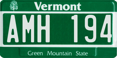 VT license plate AMH194