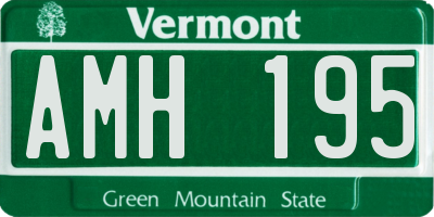 VT license plate AMH195