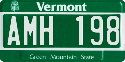 VT license plate AMH198