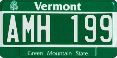 VT license plate AMH199