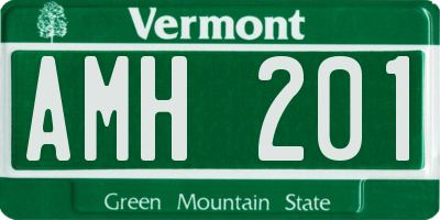 VT license plate AMH201