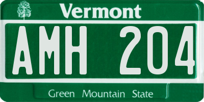 VT license plate AMH204