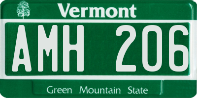 VT license plate AMH206