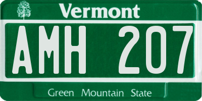 VT license plate AMH207
