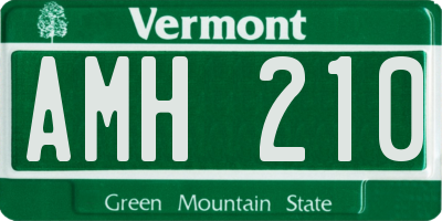 VT license plate AMH210