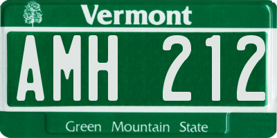 VT license plate AMH212