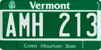 VT license plate AMH213