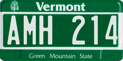 VT license plate AMH214
