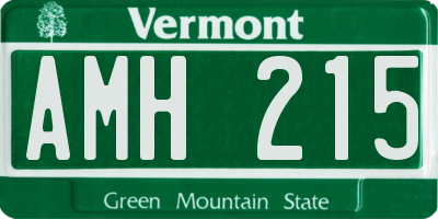VT license plate AMH215