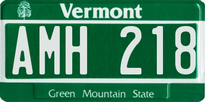 VT license plate AMH218
