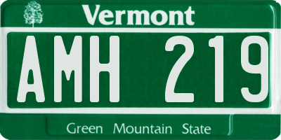 VT license plate AMH219