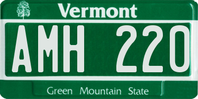 VT license plate AMH220