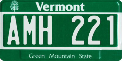 VT license plate AMH221