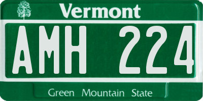 VT license plate AMH224
