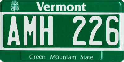 VT license plate AMH226