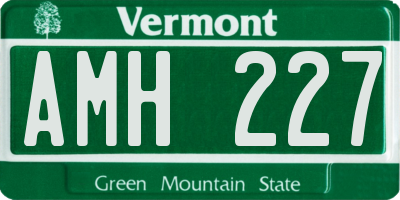 VT license plate AMH227