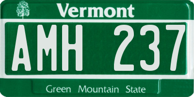 VT license plate AMH237