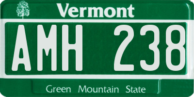 VT license plate AMH238