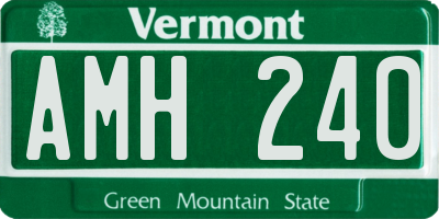 VT license plate AMH240