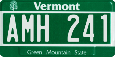 VT license plate AMH241