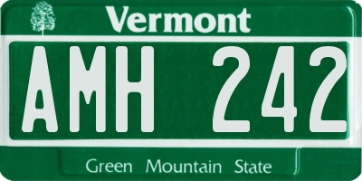 VT license plate AMH242