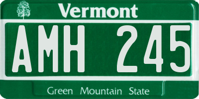 VT license plate AMH245