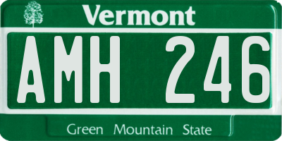 VT license plate AMH246