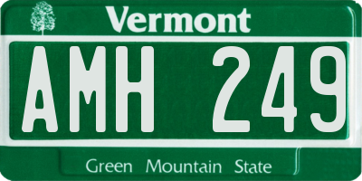 VT license plate AMH249