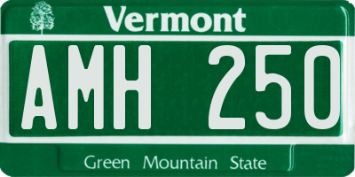 VT license plate AMH250