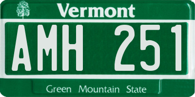 VT license plate AMH251